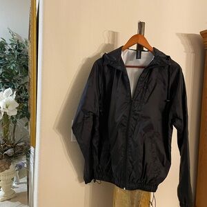 NWOT Burnside Men's Black Windbreaker Jacket Size:S UNISEX